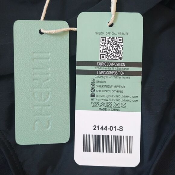 New With Tags Size Small Shekini Women's Twist Front Black Bikini Bottom - Picture 9 of 10